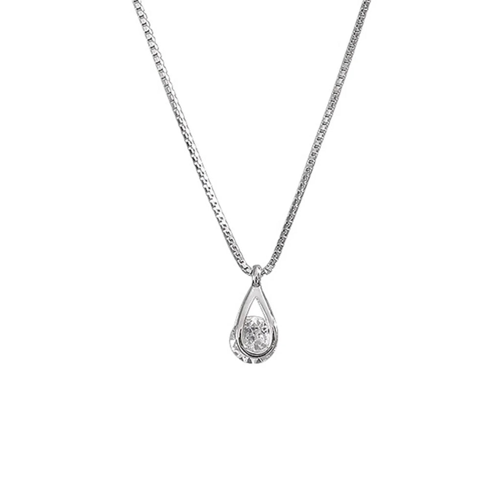 Cool HipHop Teardrop Shape Necklace Personalized Charm Zirconia Pendant Choker Birthday Party Gift Women Fine Jewelry