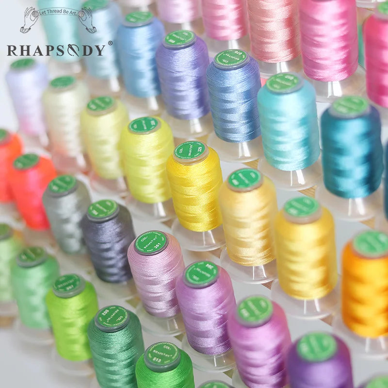 Rhapsody 40WT Polyester Embroidery Machine Thread 550Y 60 Colors Brother Babylock Janome Singer Pfaff Husqvarna Bernina Sewing