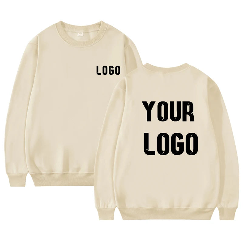 DIY Customise Your Brand Logo Unisex Trend Casual Top Custom Crew Neck Pullover Personalised Sweatshirt Custom Gift Shopping
