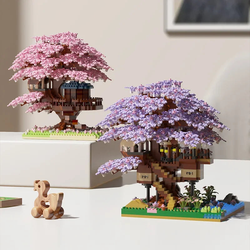 DIY Sakura Tree Building Blocks Set Diy Cherry Blossom Bricks with