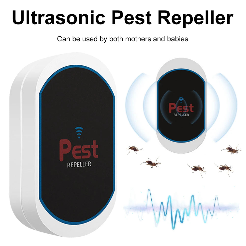 EU plug Ultrasonic Pest Repeller Electronic Pest Repeller No Noise Rat Mosquito Repellent Pest Control Device for Bat Mosquito