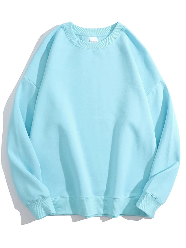 Streamgirl Cotton Basic Sweatshirt Women Oversized Yellow Pullovers Loose Casual Tops Spring Colorful Sweatshirts Women Pink