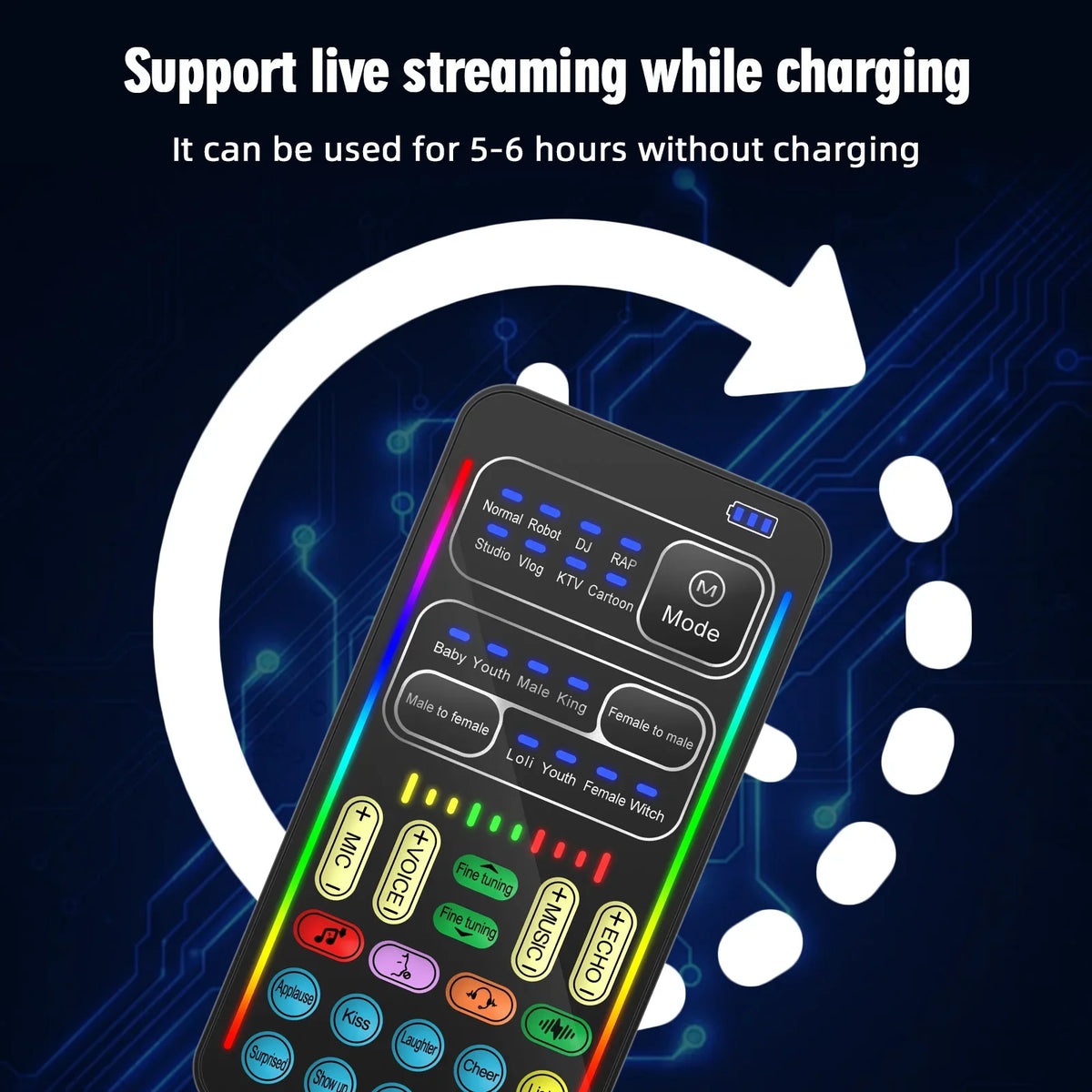 I9 Mini Voice Changer Live Sound Card + Headphones