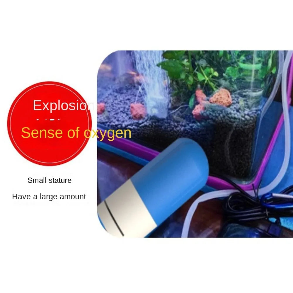 Aquarium Oxygen Air Pump Fish Tank USB Silent Air