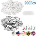 500Pcs Round Button Badge Parts Material 25mm 37mm 44mm 58mm DIY Badge Supplies Aluminum Top Plastic Clip Bottom & Plastic Film