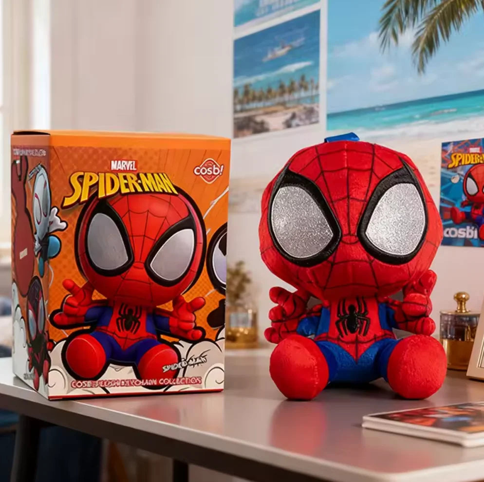 *Spider Man Series Blind Box Cosbi Plush Anime Peripheral Figurines Backpacks Pendants Ornaments Surprise Gift for Boys