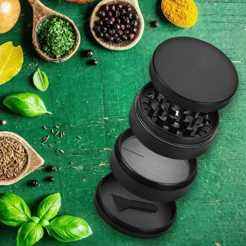 Metal Herb Grinder 4-layer Manual Spice Mill Pepper Mortar Bud Crusher Gift Grass Tobacco Grinder Smoking Cigarette Accessories