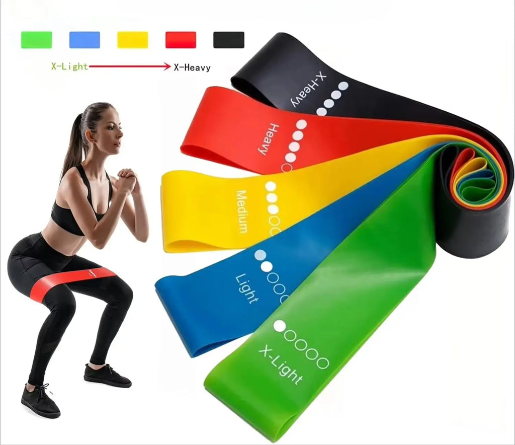 5 Levels Portable Fitness Workout Equipment Rubber Resistance Bands