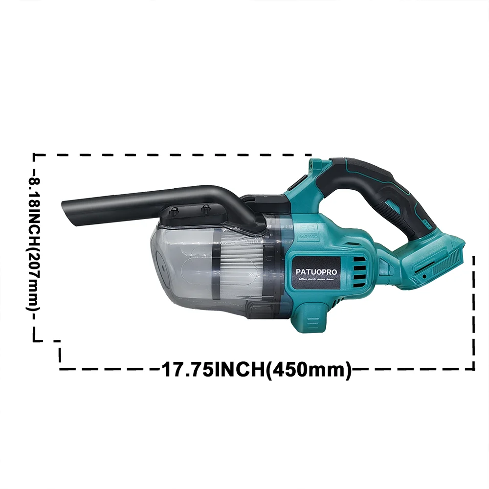 PATUOPRO Cordless Vacuum Cleaner Handheld Dust Collector Floor Carpet Car Pet Hair Cleaning Power Tool For Makita 18V Battery