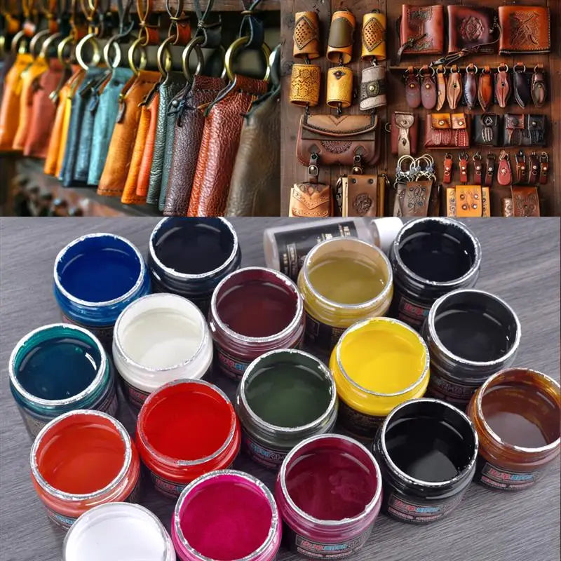 50ml Leather Paint Shoe Cream Coloring Leather Dye Repair Restoration Colors Change Paints For Bag Sofa Car Seat Scratch Brown