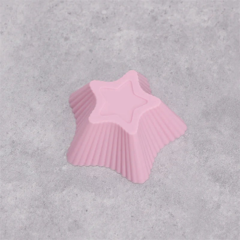 6 Pcs Silicone Cake Star Cupcake Cup Cake Tool Bakeware Baking Silicone Mold Cupcake And Muffin Cupcake For DIY Mini Cake Mould