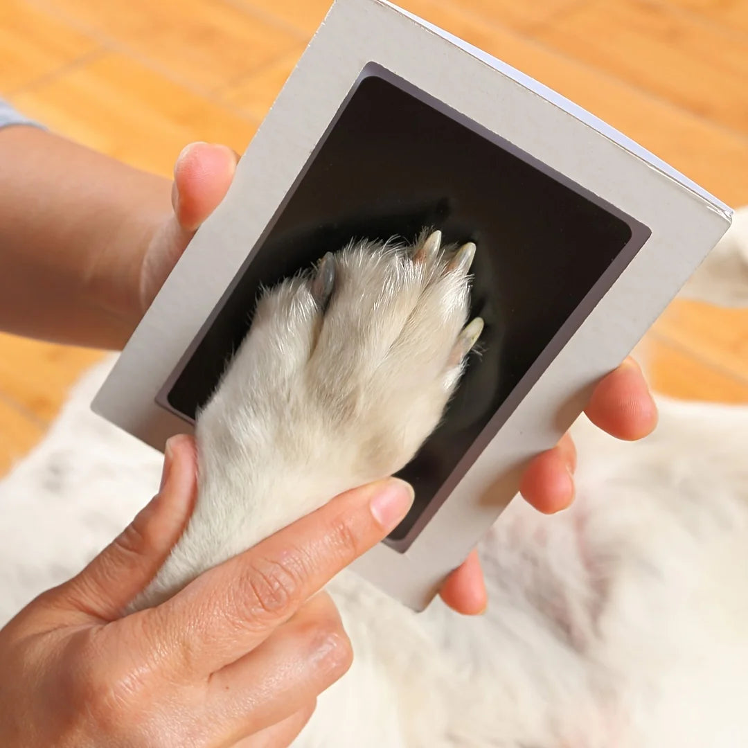 4sets Multi-Color Pet Paw Print Kit with Ink Pad and Mprint Cards Safe Non-toxic Baby Handprint Christmas Gift Pet Souvenir