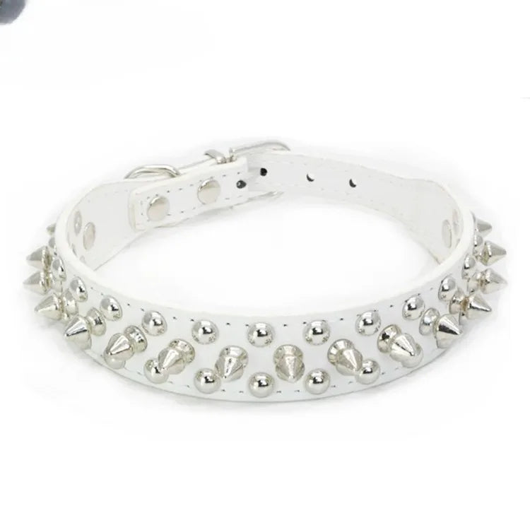 Adjustable Leather Pet Dog collar Neck Strap Supplies PU