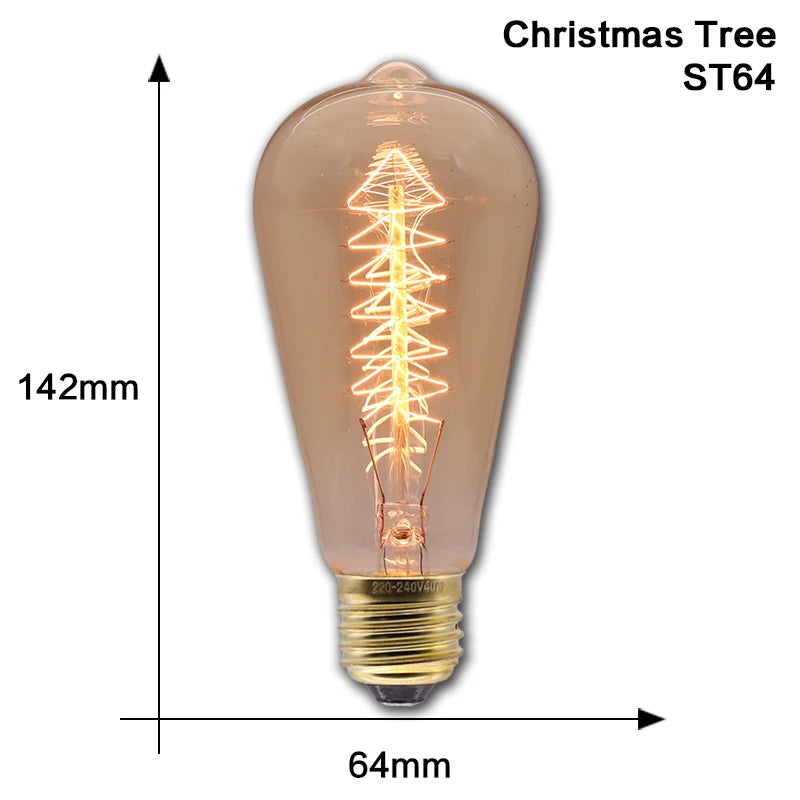 Retro Edison Light Bulb E27 40W 220V 110V Bedroom Industrial Loft Vintage Bulb For Home Decor Filament incandescent Edison Lamp