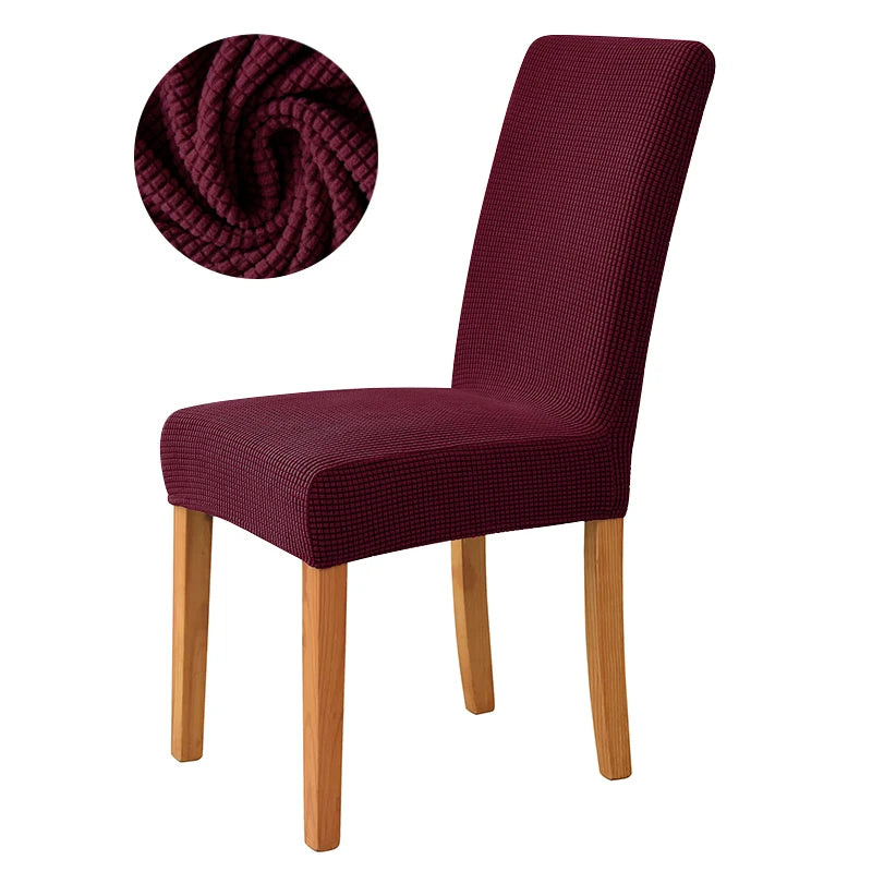 Elastic Dining Chair Cover Stretch Seat Slipcover Jacquard Spandex Protector Case for Kitchen Chair Seat Home Hotel Banquet