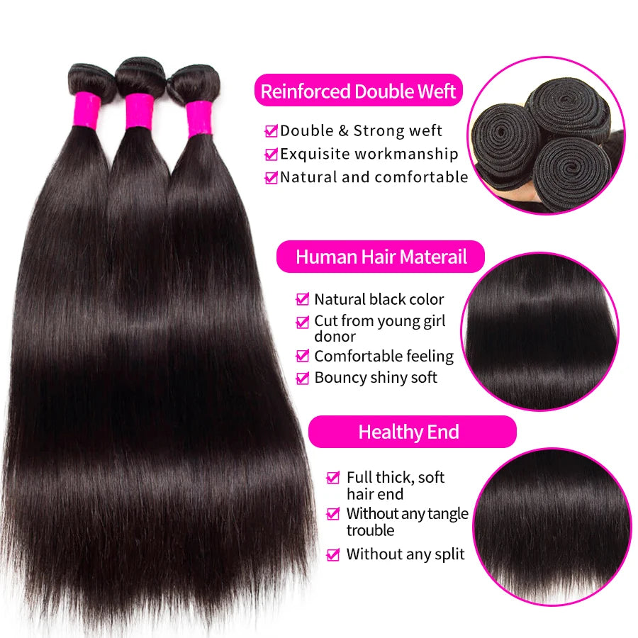 12A Brazilian StraIght Virgin Hair Bundles Unprocessed Human Hair