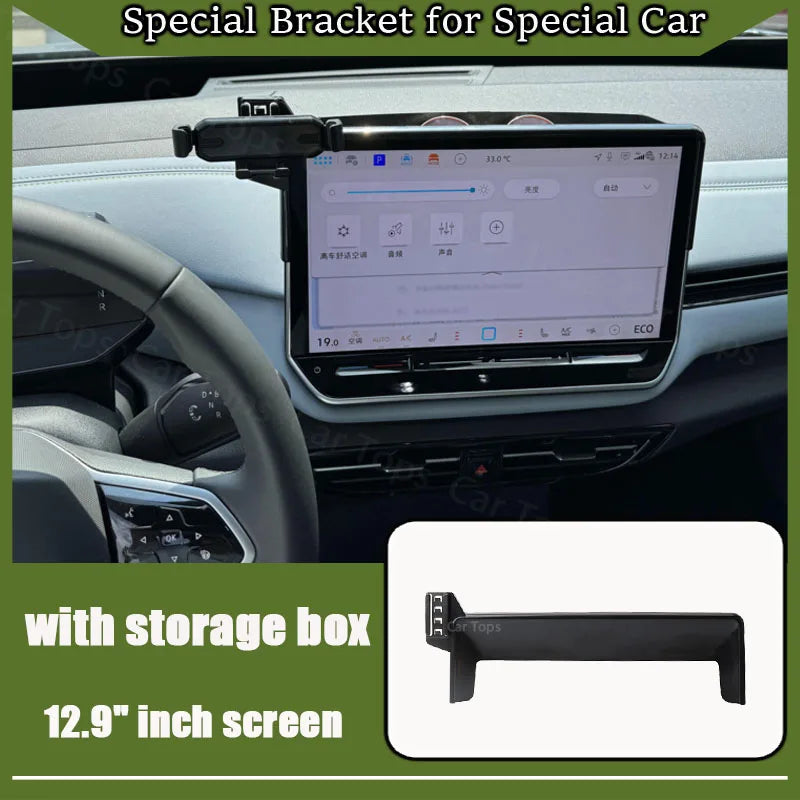 Car Mobile Phone Holder For Volkswagen ID.4 ID.5 2024 2025 12.9" Screen Mount MagSafe Bracket Wireless Charger Stand Accessories