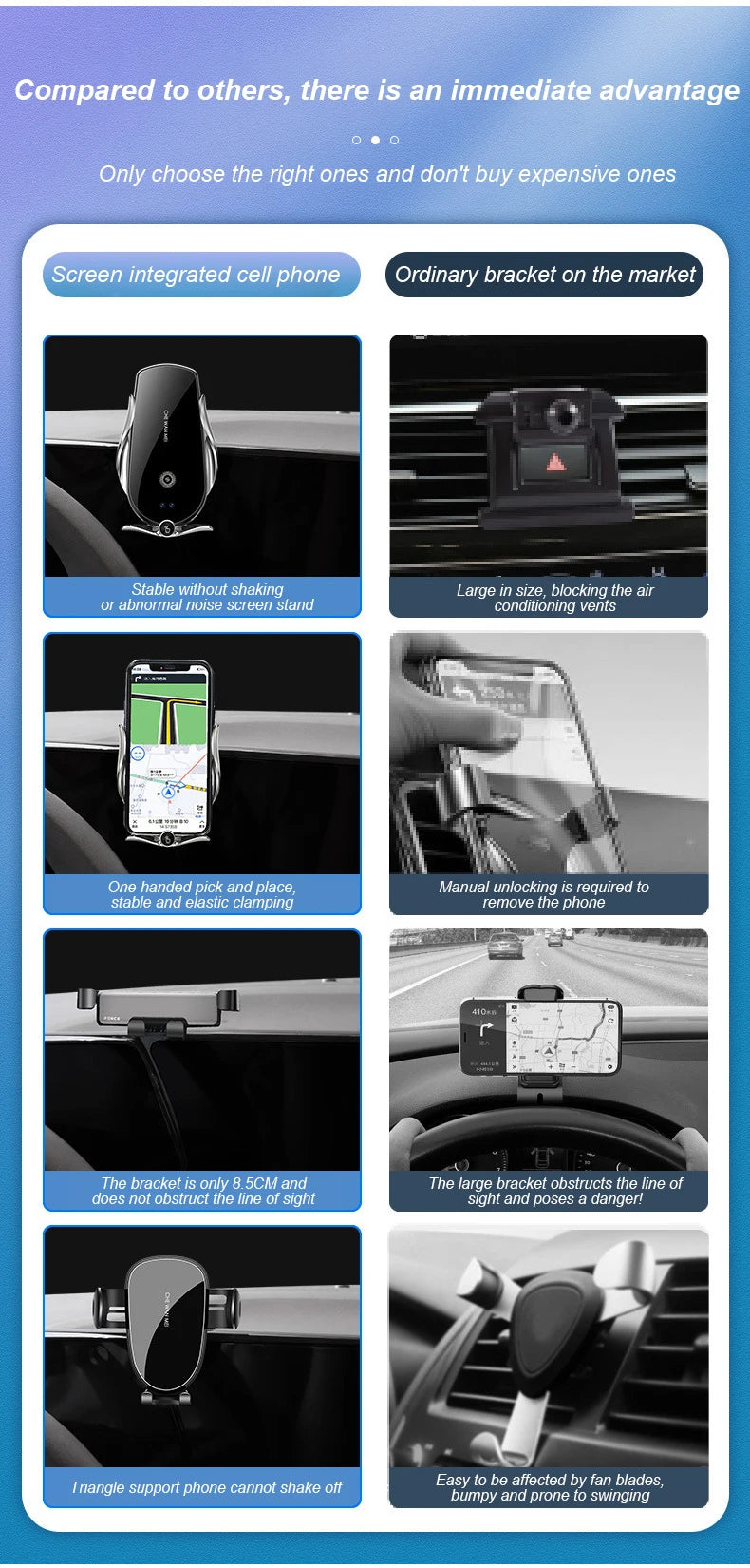 Car Phone Holder For Chery Arrizo 8 2022-2024 Car Screen Phone Holder Wireless Charger Navigation Modification Interior