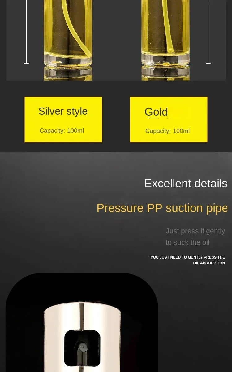 New Stainless Steel Oil Dispenser Glass Silicone Wrap Grill BBQ Sprayer Pot Gravy Boats Tools for Cooking Olive Oil Spray Bottle