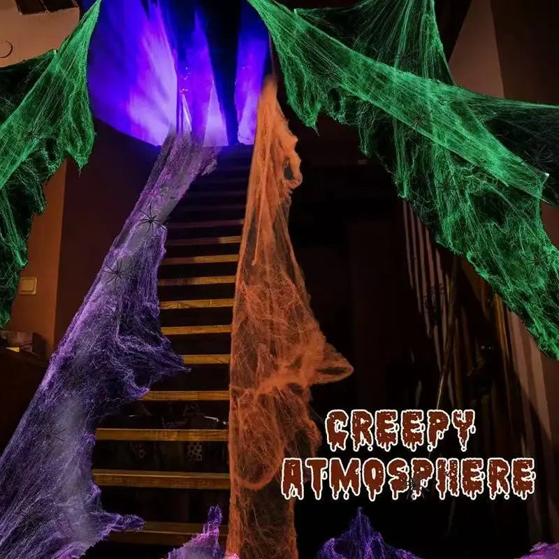Stretchy Artificial Spider Web with Spider