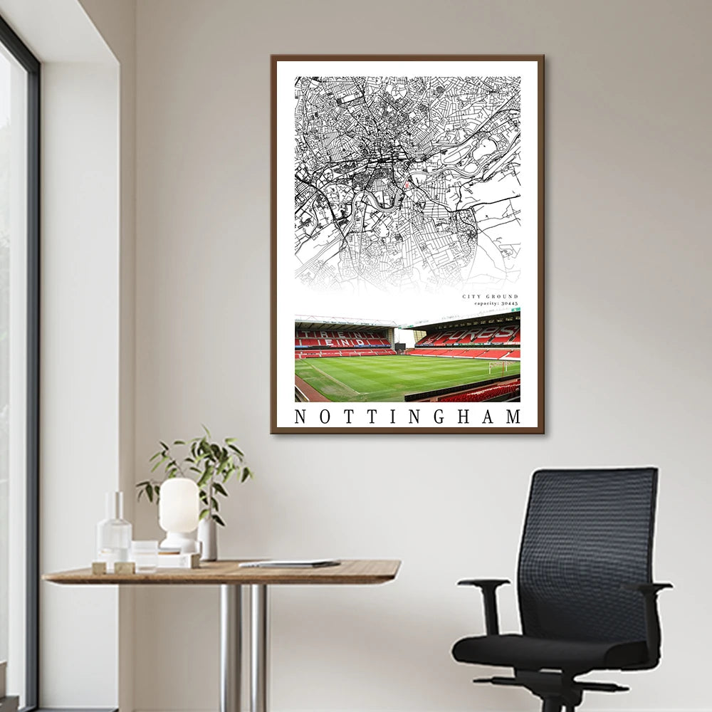 Football Poster Clubs Map Liverpool Manchester Football Stadium Poster Wall Art Canvas Painting for Living Room Home Decor