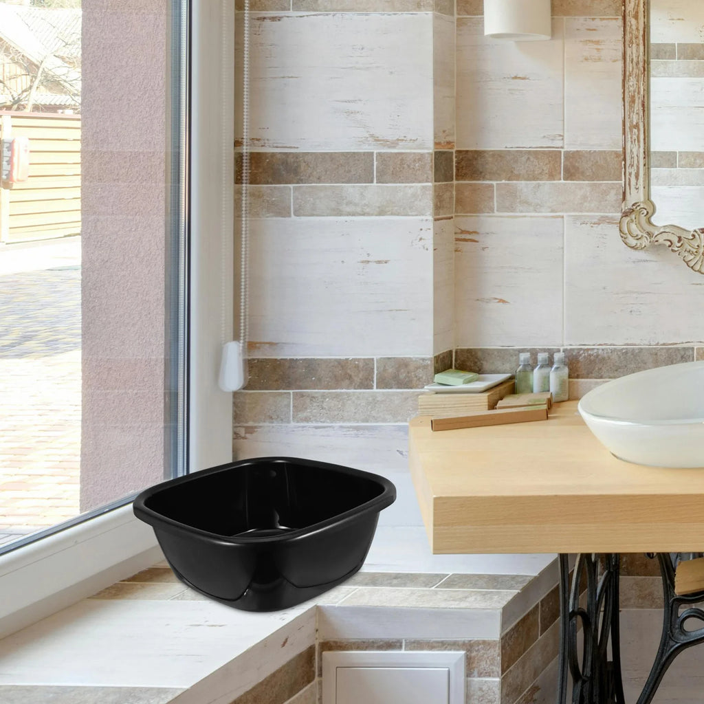 Plastic Dishpan Large Wash Tub Durable Basin for Kitchen Laundry Clothes Washing Shampoo Basin for Bedside