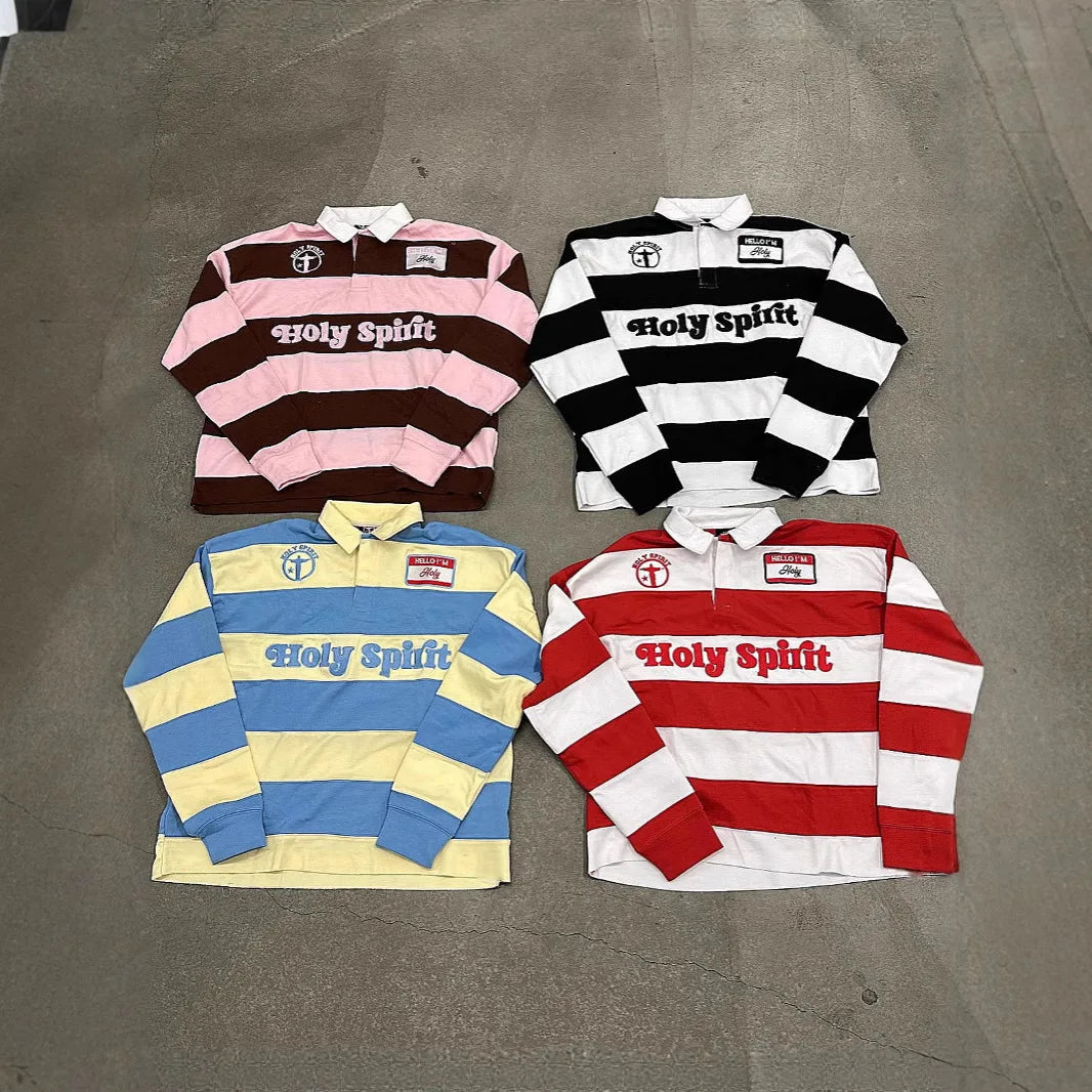 Street style letter embroidered long-sleeved men and women loose sweatshirt long-sleeved American retro casual top