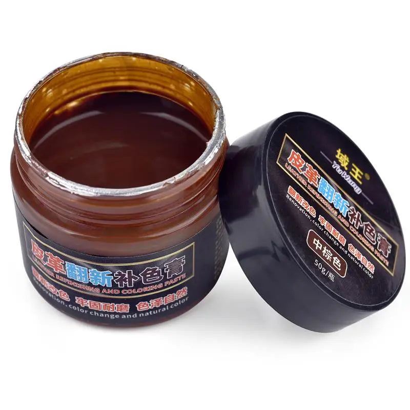 50ml Leather Paint Shoe Cream Coloring Leather Dye Repair Restoration Colors Change Paints For Bag Sofa Car Seat Scratch Brown