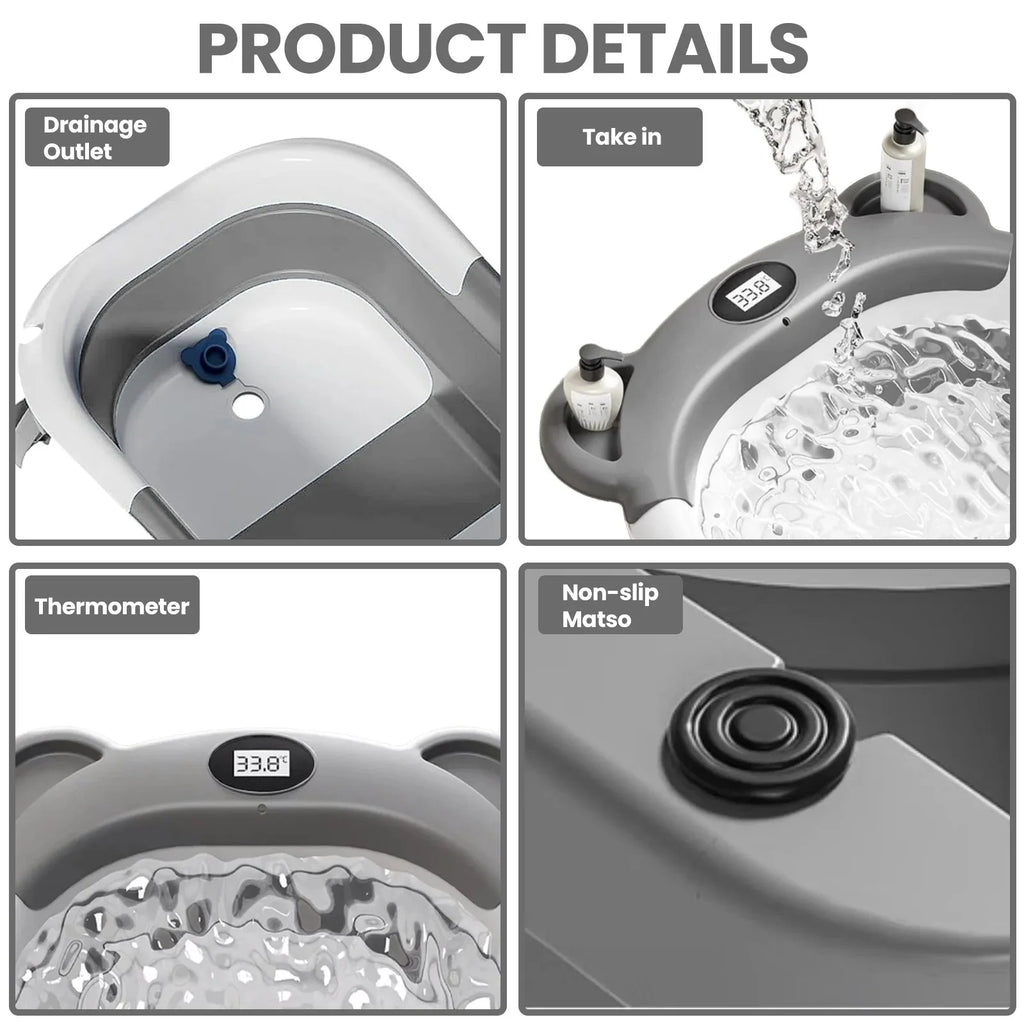 Collapsible Baby Bathtub with Thermometer