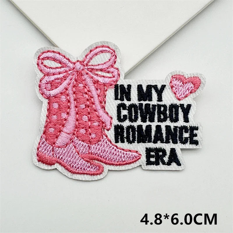 Cartoon Embroidery Sticker Decorative Ironing Sticker Sewing DIY Pink Bowknot Clothing Shoes Hat Bag Patch