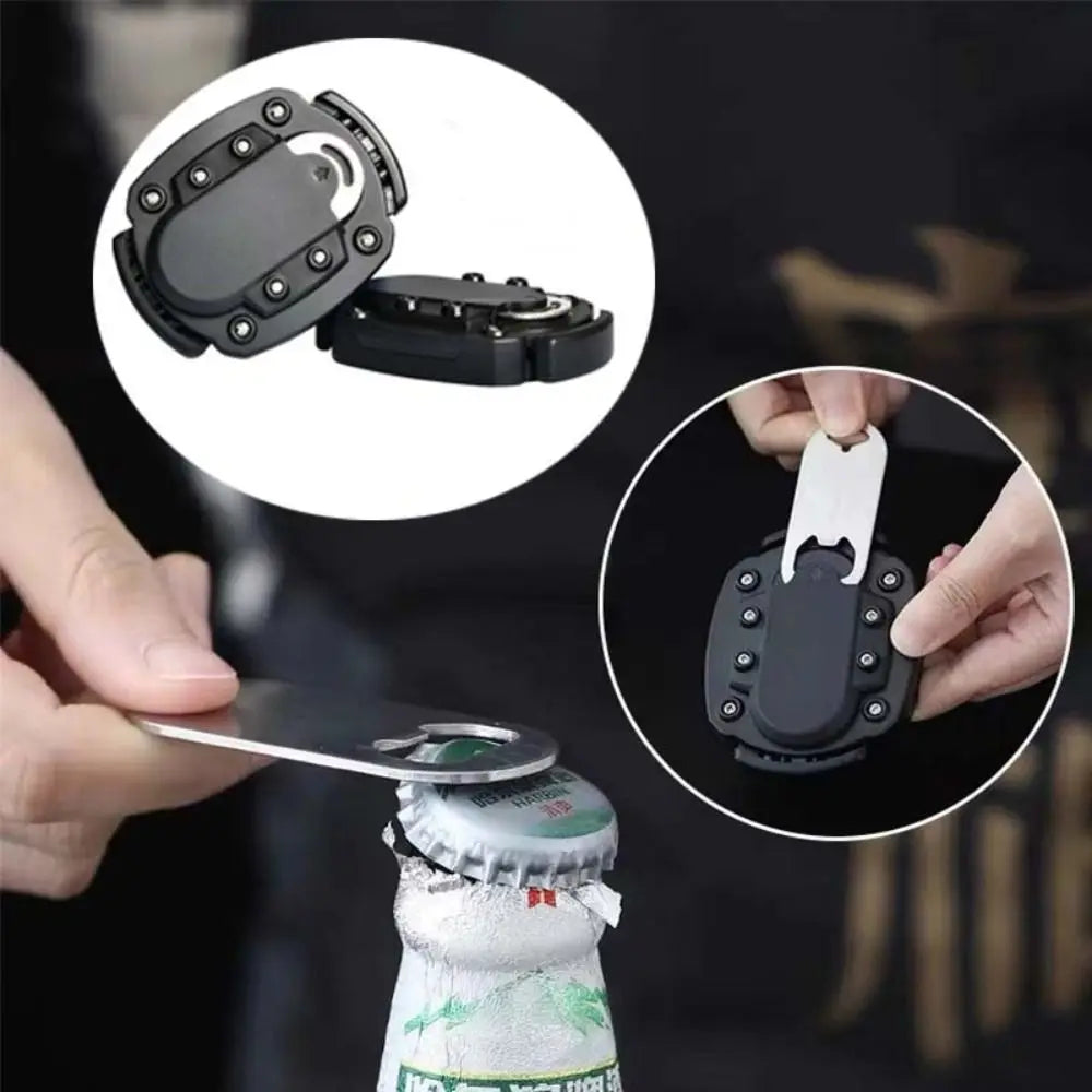 Beverage Top Cutter 2 in 1 Multifunctional Can Opener Non-slip Effortless Bottle Opener Quick Black Corkscrew Bar