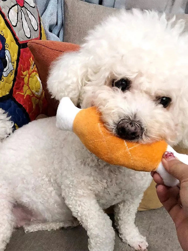 Dog Squeaky Toy Chicken Legs Bone Shape Pet Dog Plush Toy for Small Medium Large Dogs and Cats juguetes para perros