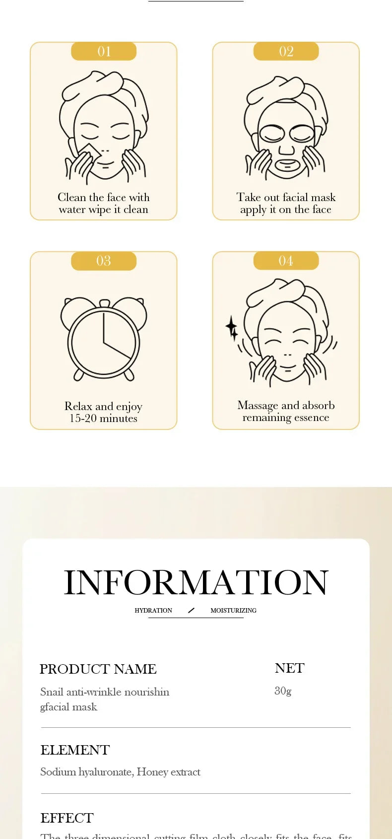 10pcs BIOAQUA Snail Face Mask Moisturizing Brightening Anti-aging Anti Wrinkle skincare Facial Masks Face Sheet Mask Skin Care