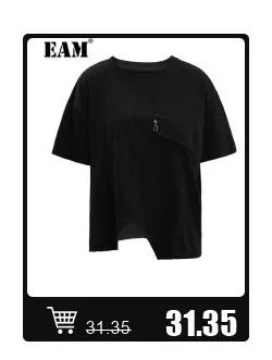 [EAM] Loose Fit black irregular Sweatshirt New Round Neck Long Sleeve Women Big Size Fashion Tide Spring Autumn 2026 1DF0420
