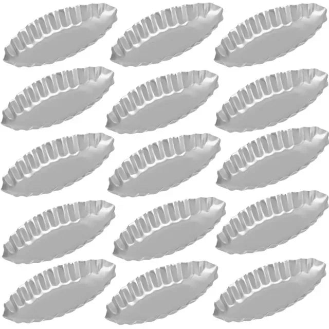 5/10/15pcs Boat Shape Egg Tart Mold Aluminum Cookies Fruit Cake Moulds For Kitchen Pudding Pastry Baking Decorating Tools