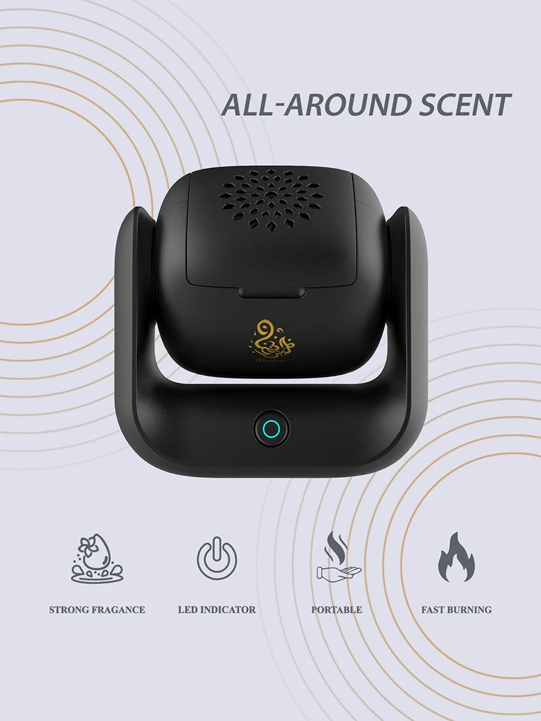 Electronic Incense Burner New Style Rotatable Aroma Machine High Quality Arabian Censer USB Rechargeable Gift Set