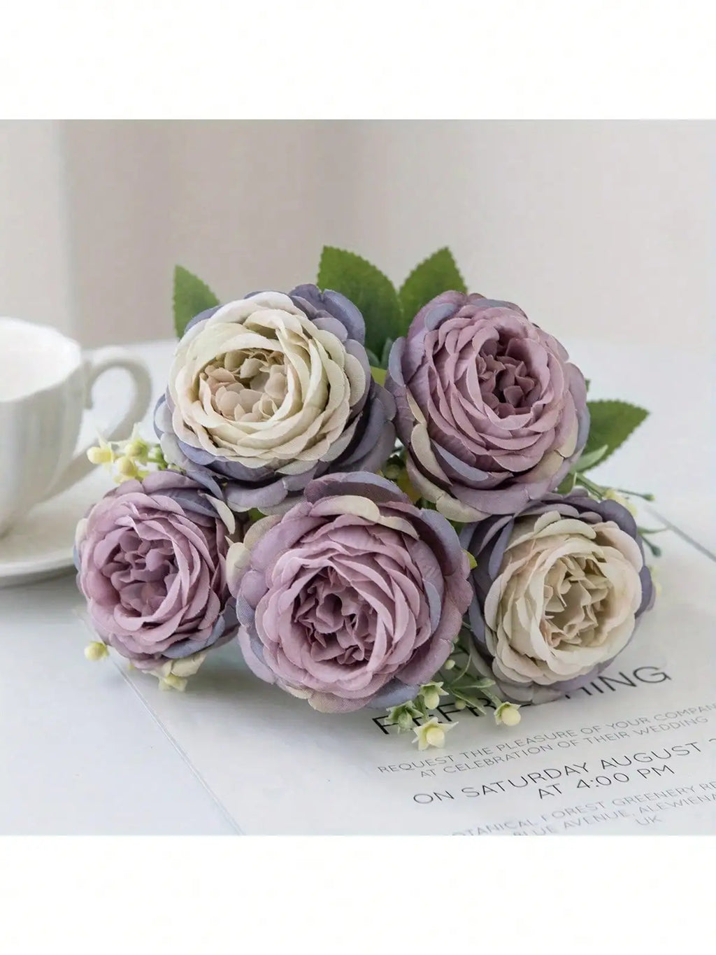 4pcs Artificial Peony Flowers - UV Resistant Real Touch Fake