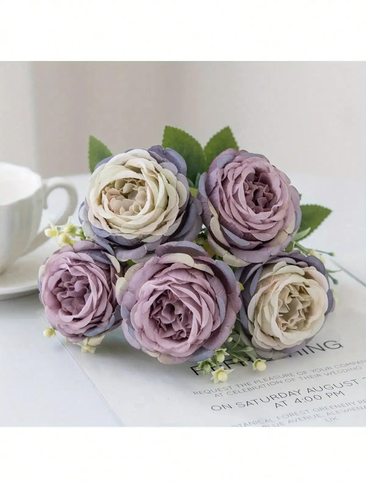 4pcs Artificial Peony Flowers - UV Resistant Real Touch Fake