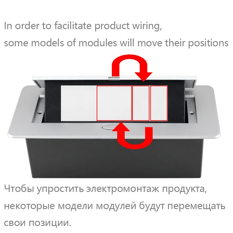 Sockets DIY Wireless Desktop UK FR EU Pop Up Hidden Table Socket With Wireless Charger USB TypeC Ports Table Sockets RJ45
