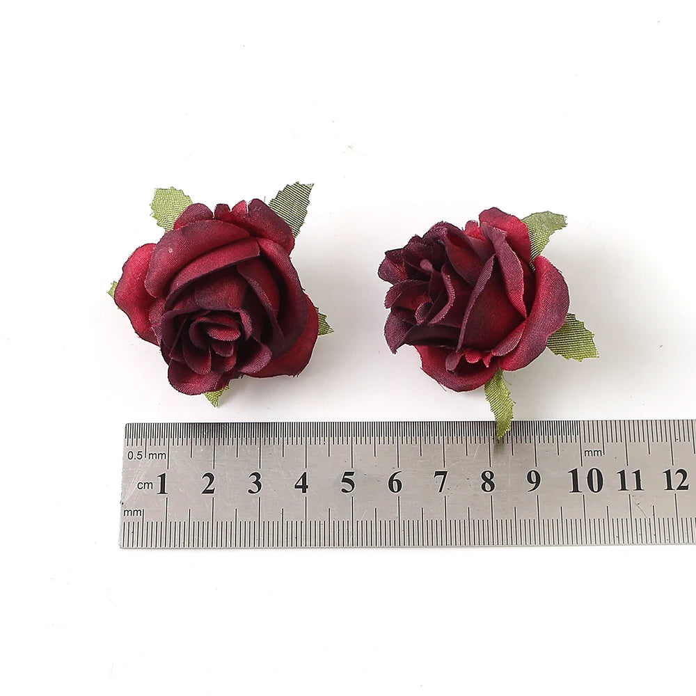 10/20PCS Artificial Flowers DIY Candy Box Cake Home Decor Christmas Decorative Wreaths Wedding Party Garden Roses Arch Silk Fake