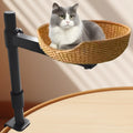Desk Cat Bed Rack Cat Nest Support Professional Accessory, Attachment Easy to Install Steel, Adjustable Height 360° Rotation