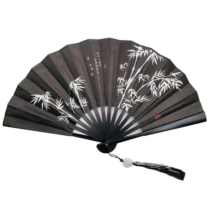 With Tassel Art Craft Style Foldable Hand Fan Portable Folding Fan Wedding Party Photo Props Guest Gifts Home Decor Craft