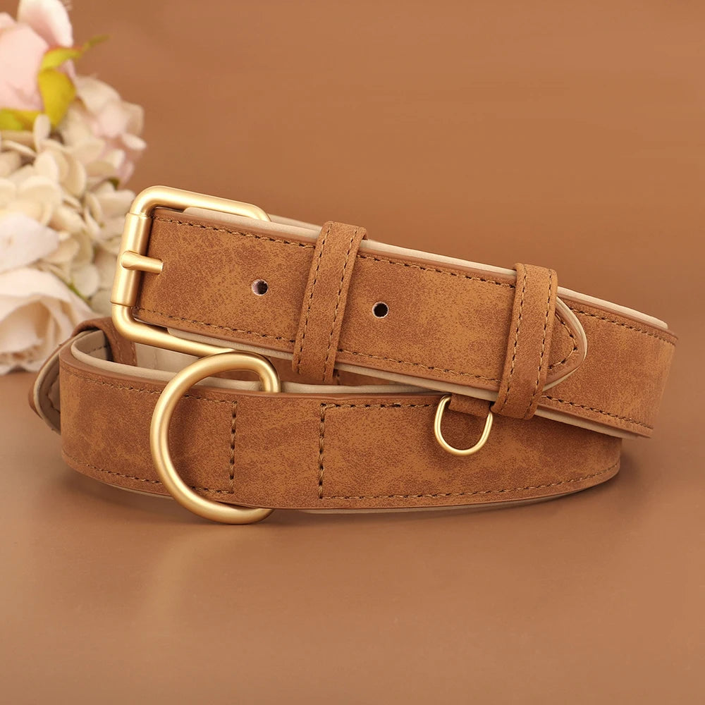 Soft Leather Padded Dog Collar Adjustable Durable Dog Collars For Small Medium Dogs Perro Bulldog Pug Pitbull Pet Accessories