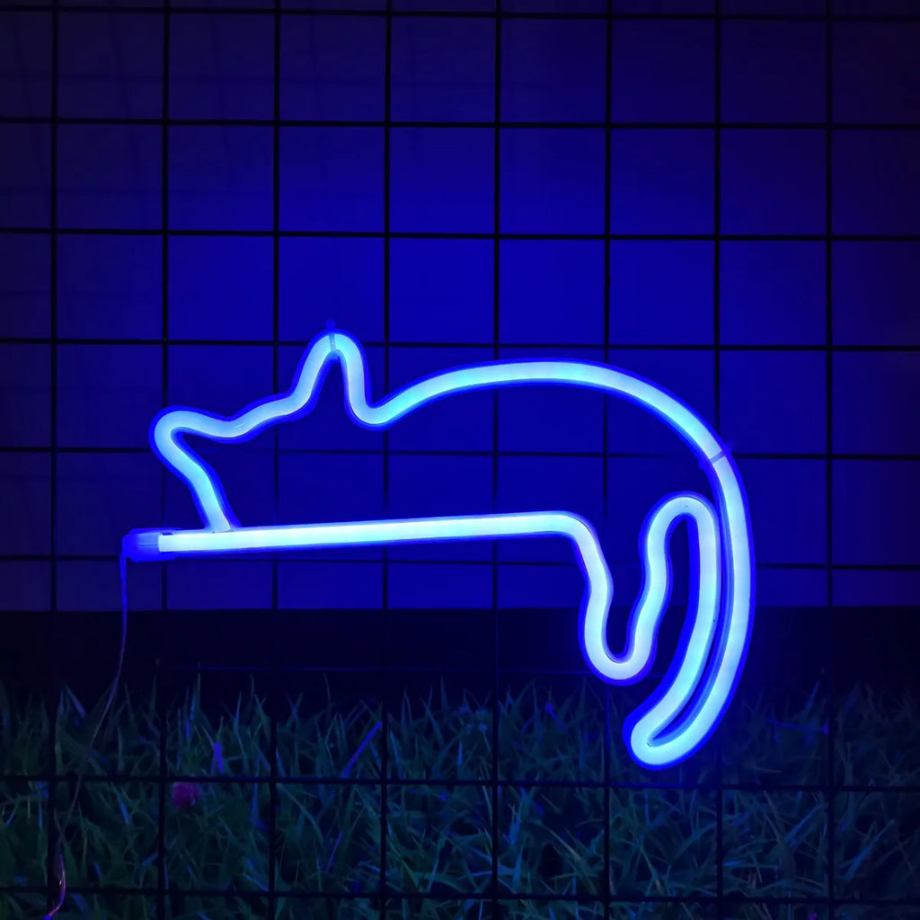Cute Cat Wall LED Neon Sign Light For Party Gallery Pub Club Bar Pet Shop door Decoration Gifts