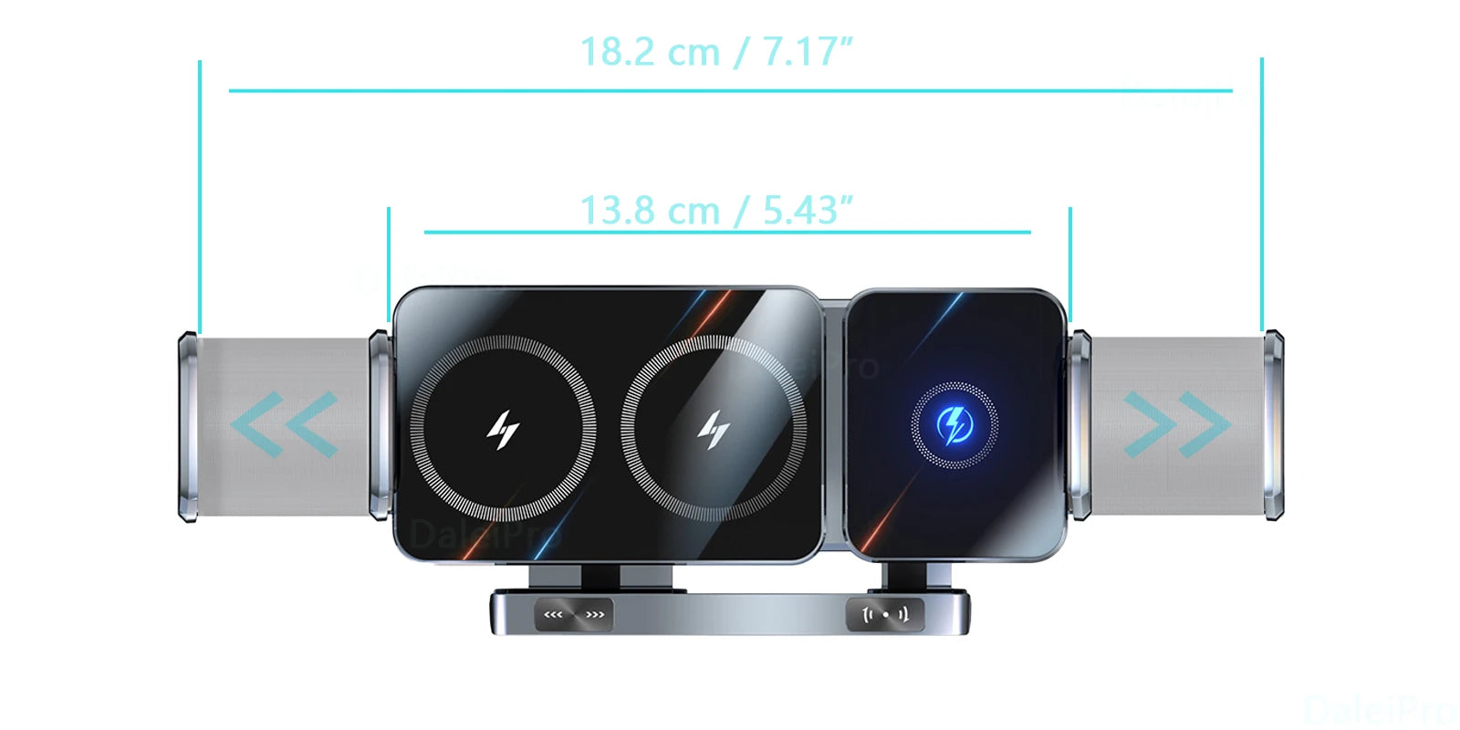 Foldable Phone Car Wireless Charger Mount Electric Clamping Rotation Universal Phone Holder For Galaxy Z Fold iPhone Xiaomi Pad