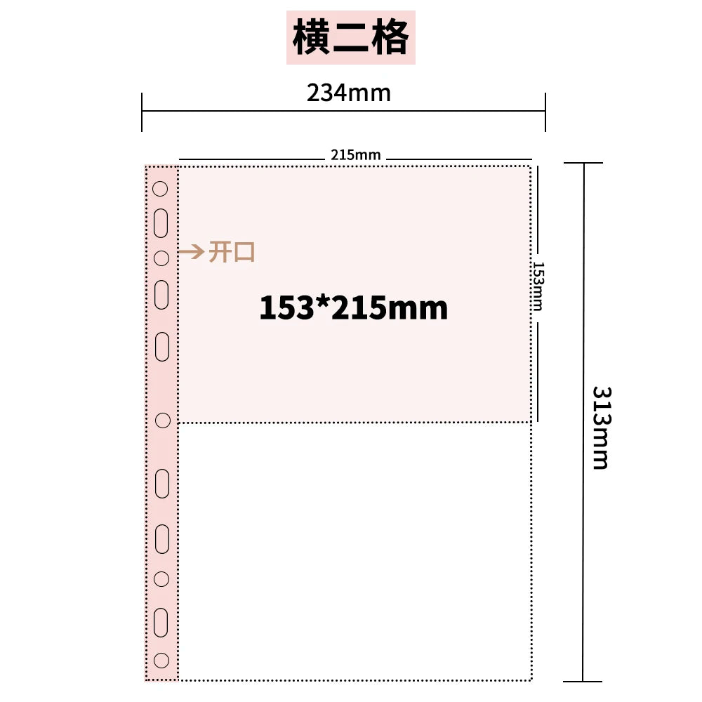 10Pcs A4 Double Sided Photo Sleeves Pages -Thick Clear Photo Album Inserts For Trading Cards, Postcards, Polaroids, Laser Ticket