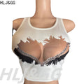 HLJ&GG Trendy Y2K Leopard Sequin Shorts Two Piece Sets Women