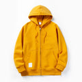 Solid Color Hoodie Men Fashion Zip Up Long Sleeve Oversized - - 3