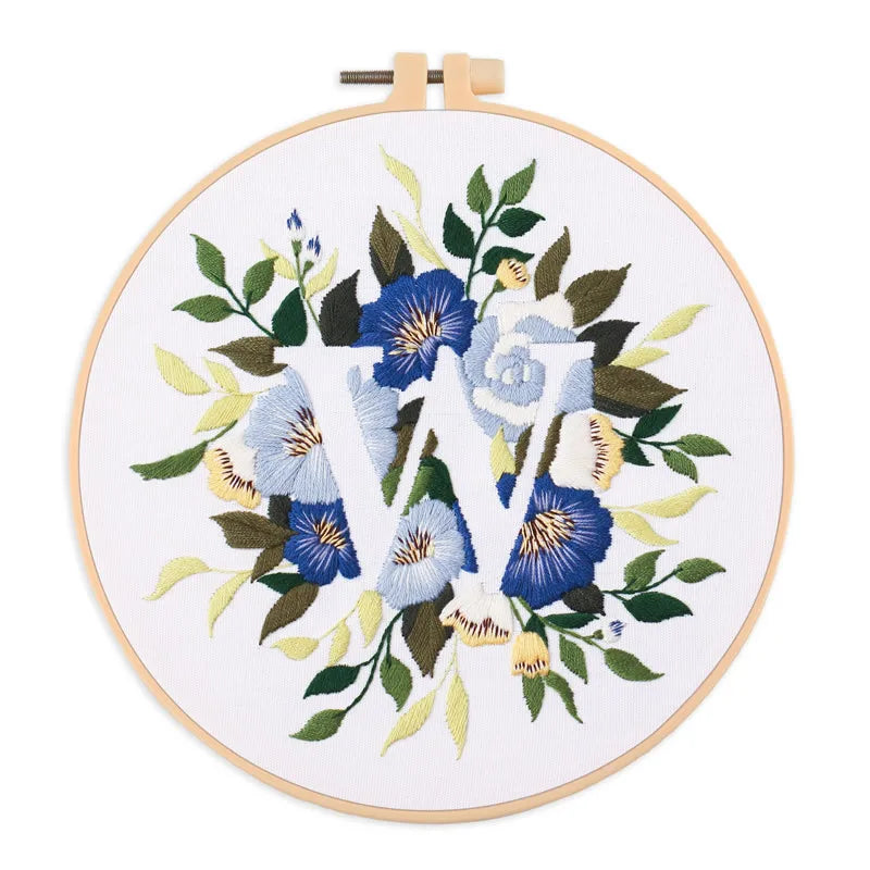 Embroidery Kit for Christmas DIY Wreath Printed Pattern Flower Cross Stitch Set Needlework Hoop Handmade Sewing Art Craft Kit