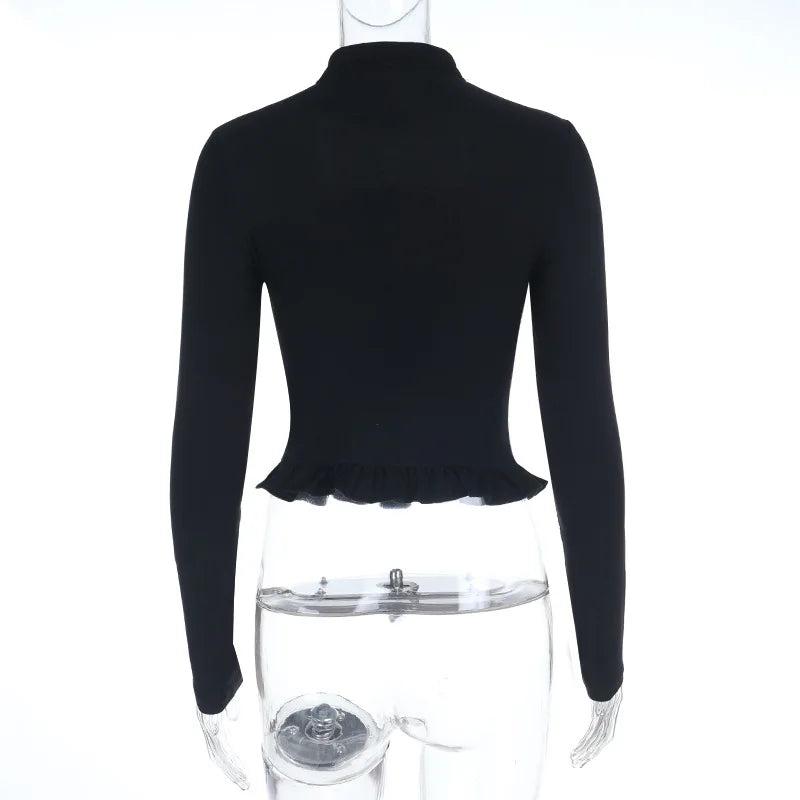 Retro Dark Subculture Lolita Mesh Trim Buckle Tees Gothic Punk